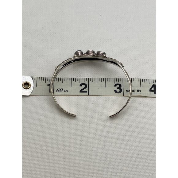 Vintage Native American Turquoise Sterling Silver 925 cuff Bracelet - Picture 8 of 9